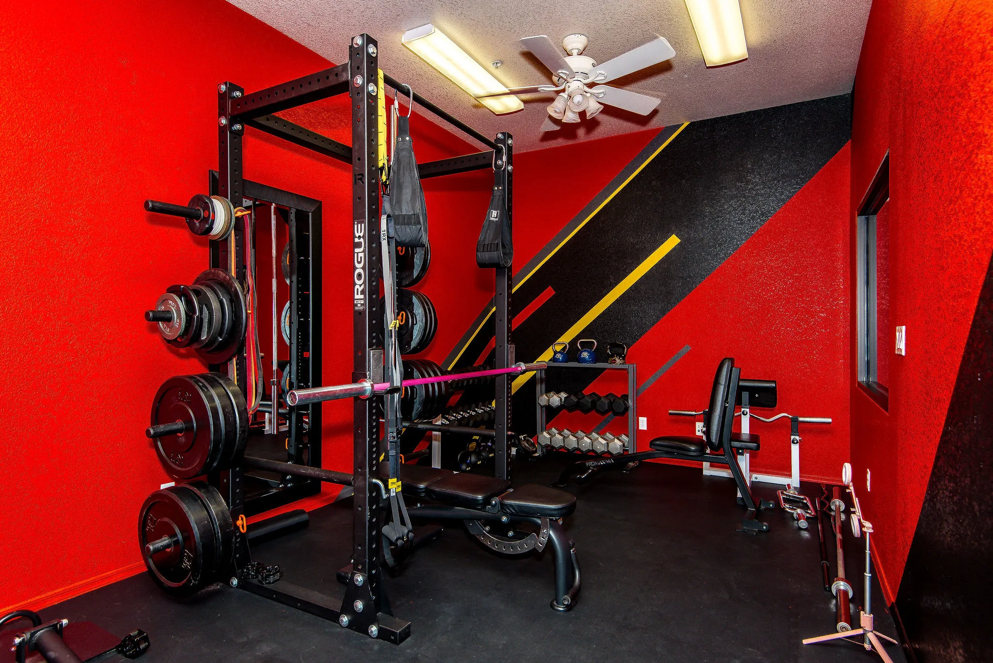 Fitness equipment ready for a workout session